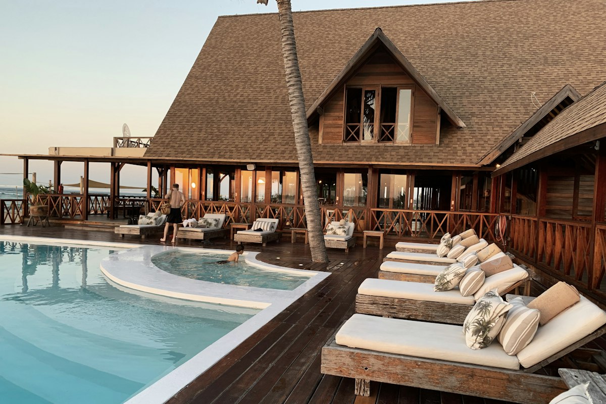 Resort hotel with a swimming pool